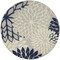 Homeroots 4 ft. Round Ivory & Navy Indoor & Outdoor Area Rug 384832 - alternate 1